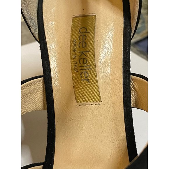 dee keller black strappy studded wedges made‎ in Italy Sz 39(8.5) - Picture 2 of 9